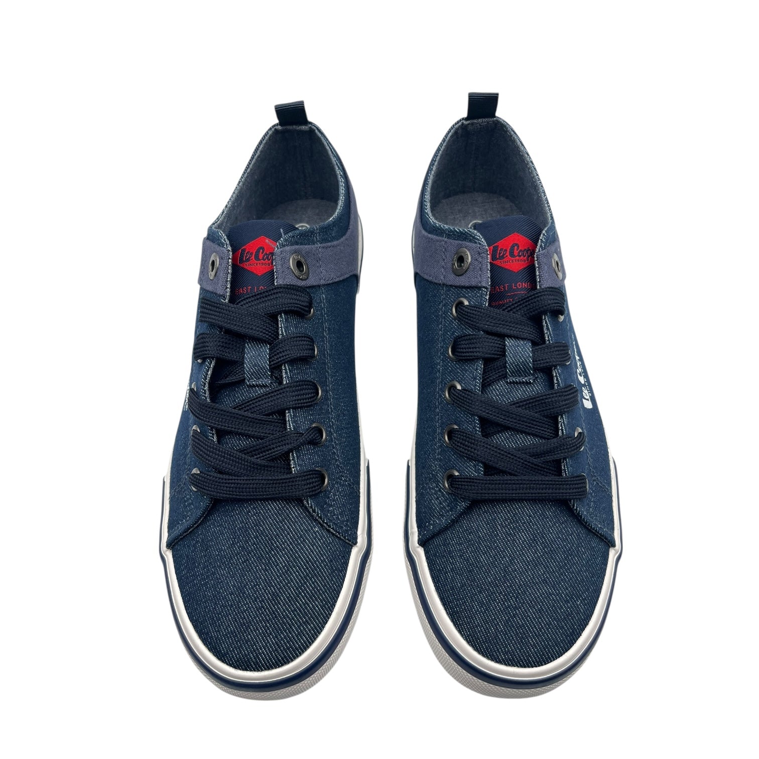 Baskets en toile bleu marine Le Coq Sportif vue du dessus, LA CHAUSSURERIE
