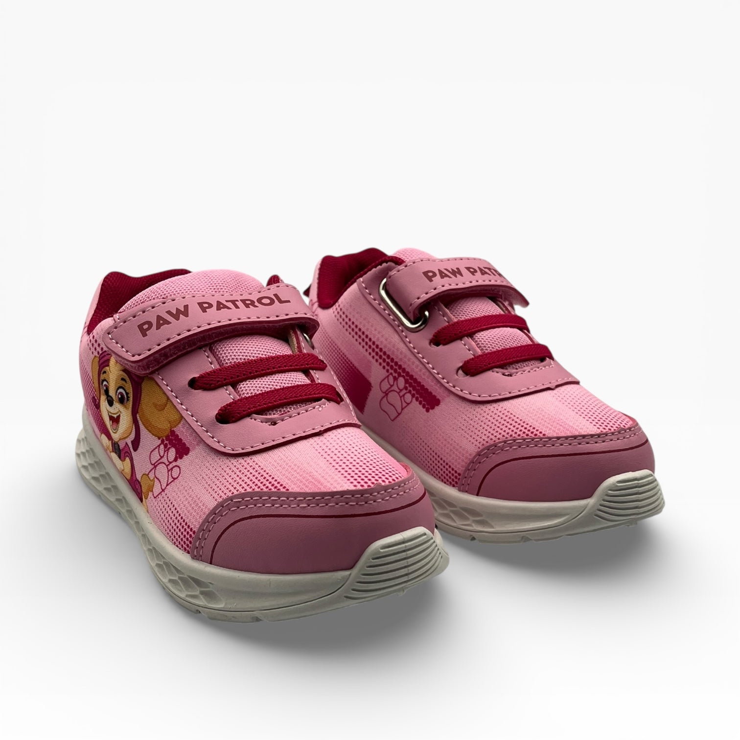 Baskets roses pour enfants La Chaussurerie, motif Pat' Patrouille, scratchs et lacets