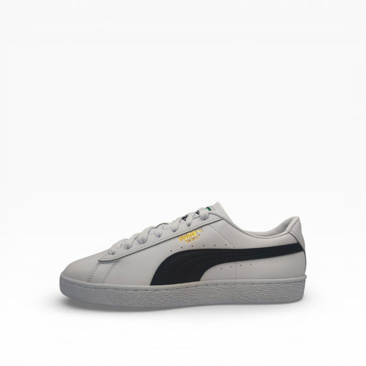 Baskets Puma Basket Classic XXI homme blanches et noires, profil gauche, LA CHAUSSURERIE