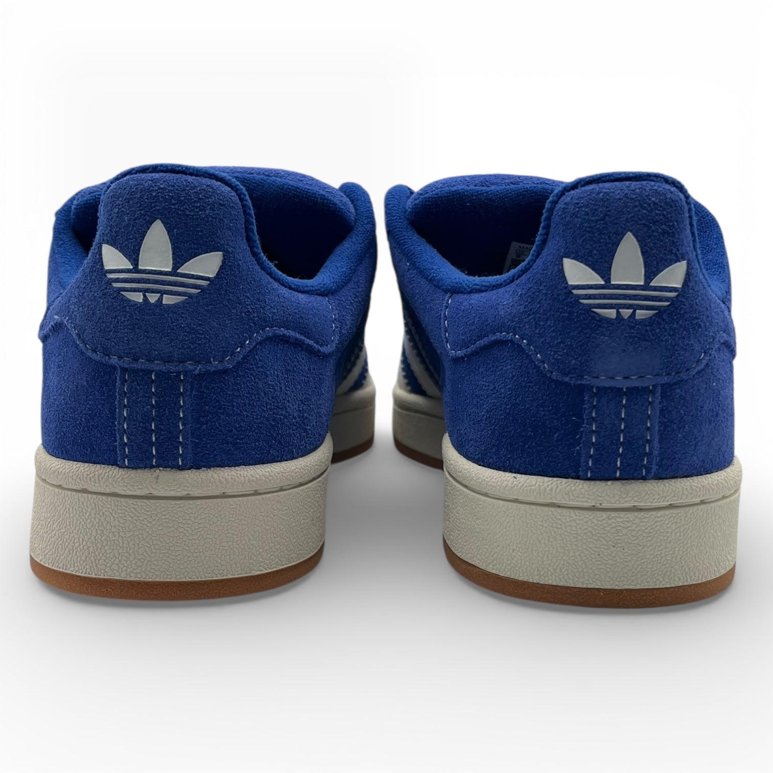 Baskets bleu Adidas en daim, vue arrière, logo blanc, LA CHAUSSURERIE chaussures tendance