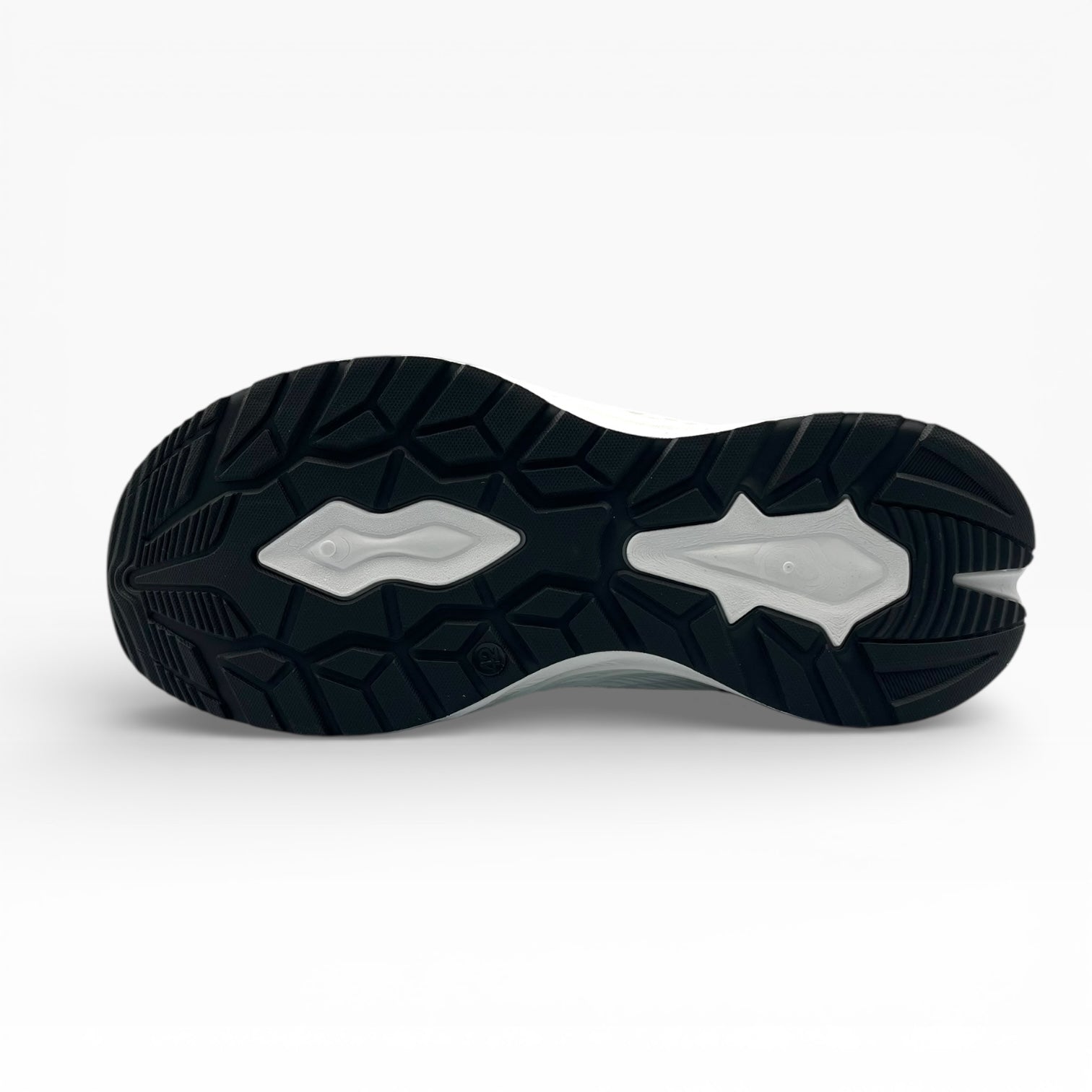 Semelle de chaussure noire et blanche, motif antidérapant, LA CHAUSSURERIE