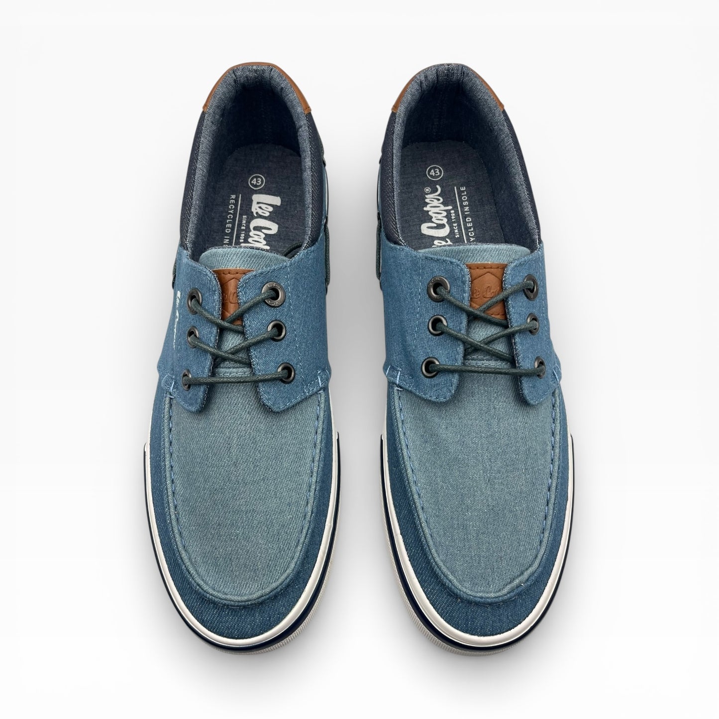 Chaussures bateau en jean bleu pour homme Le Coq Sportif, LA CHAUSSURERIE, vue dessus