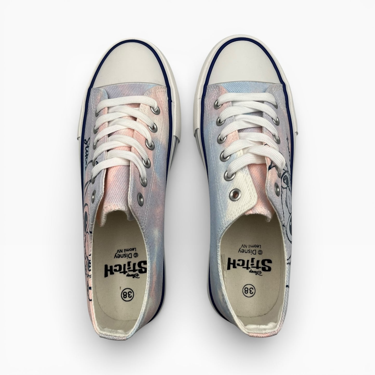 Baskets pastel Stitch Disney pour femme, vue du dessus, LA CHAUSSURERIE, pointure 38