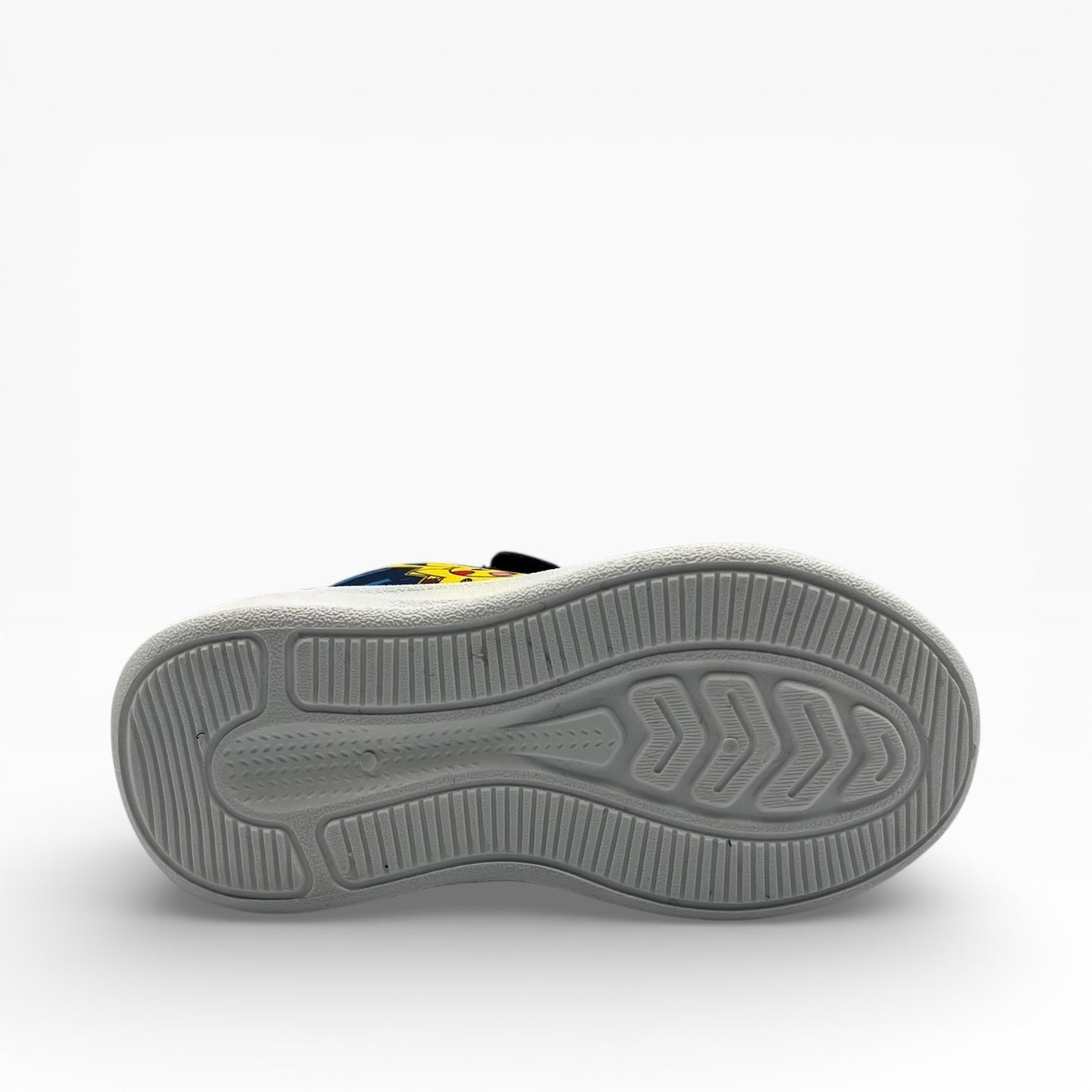 Semelle de chaussure enfant, motif coloré, LA CHAUSSURERIE, fond blanc, vue dessous