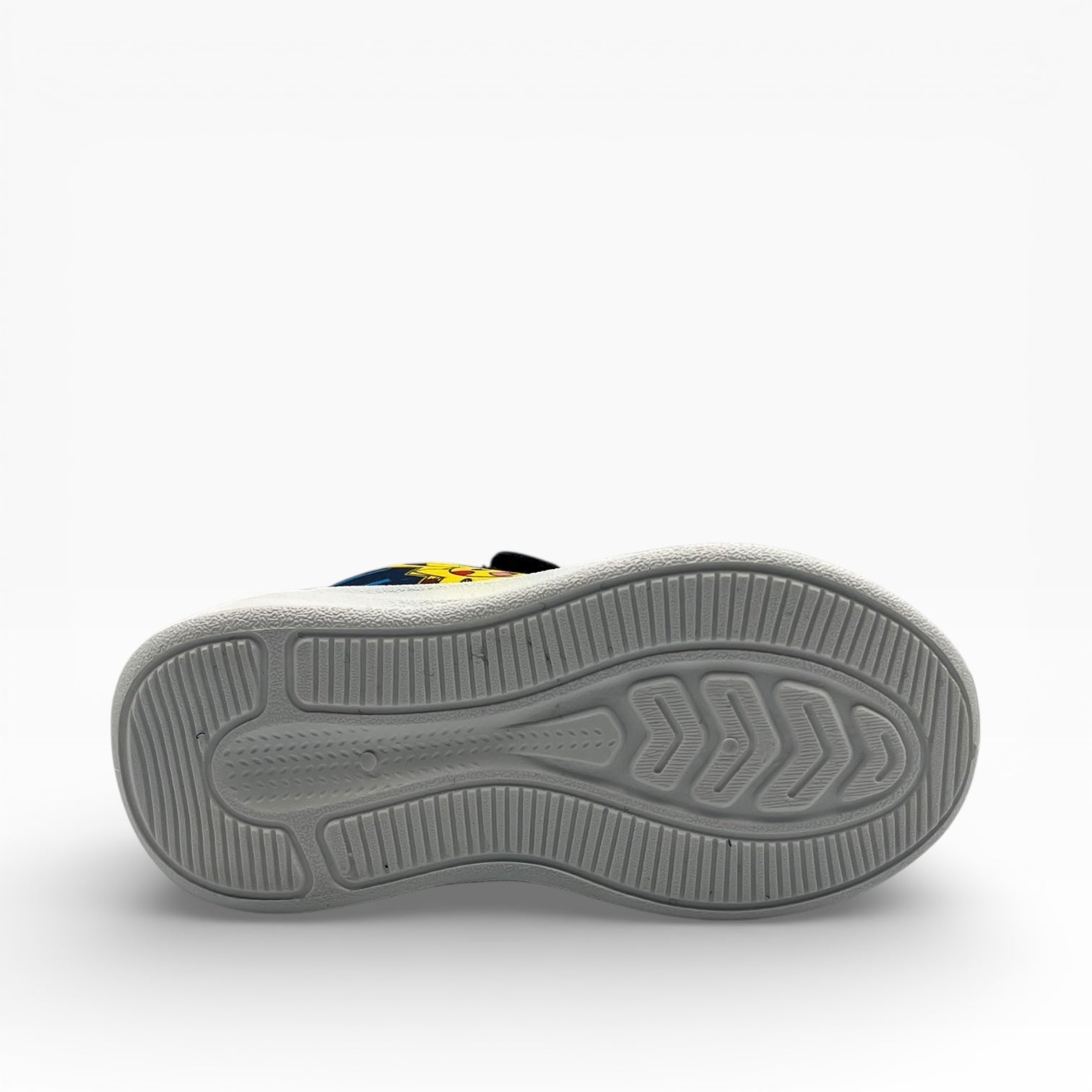 Semelle de chaussure enfant, motif coloré, LA CHAUSSURERIE, fond blanc, vue dessous