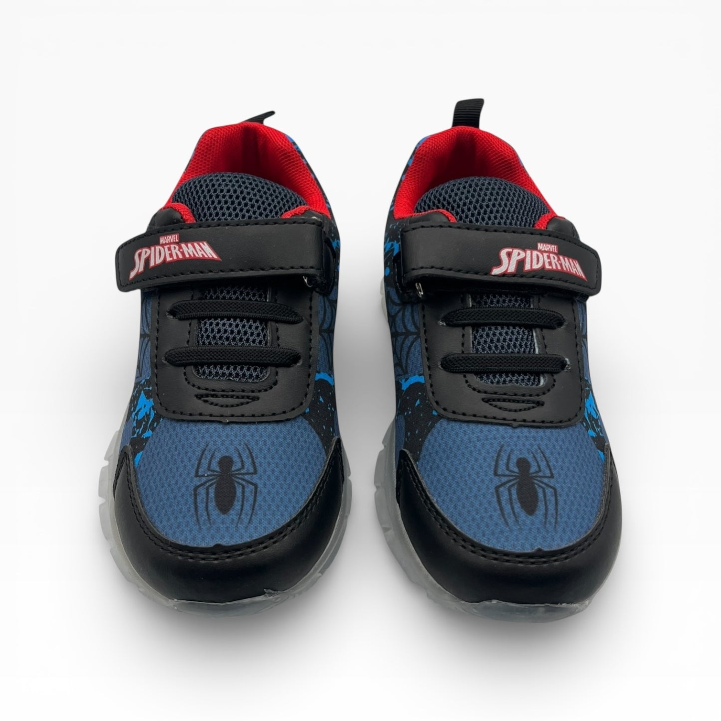 Baskets enfant Spiderman bleues et noires, motif araignée, LA CHAUSSURERIE