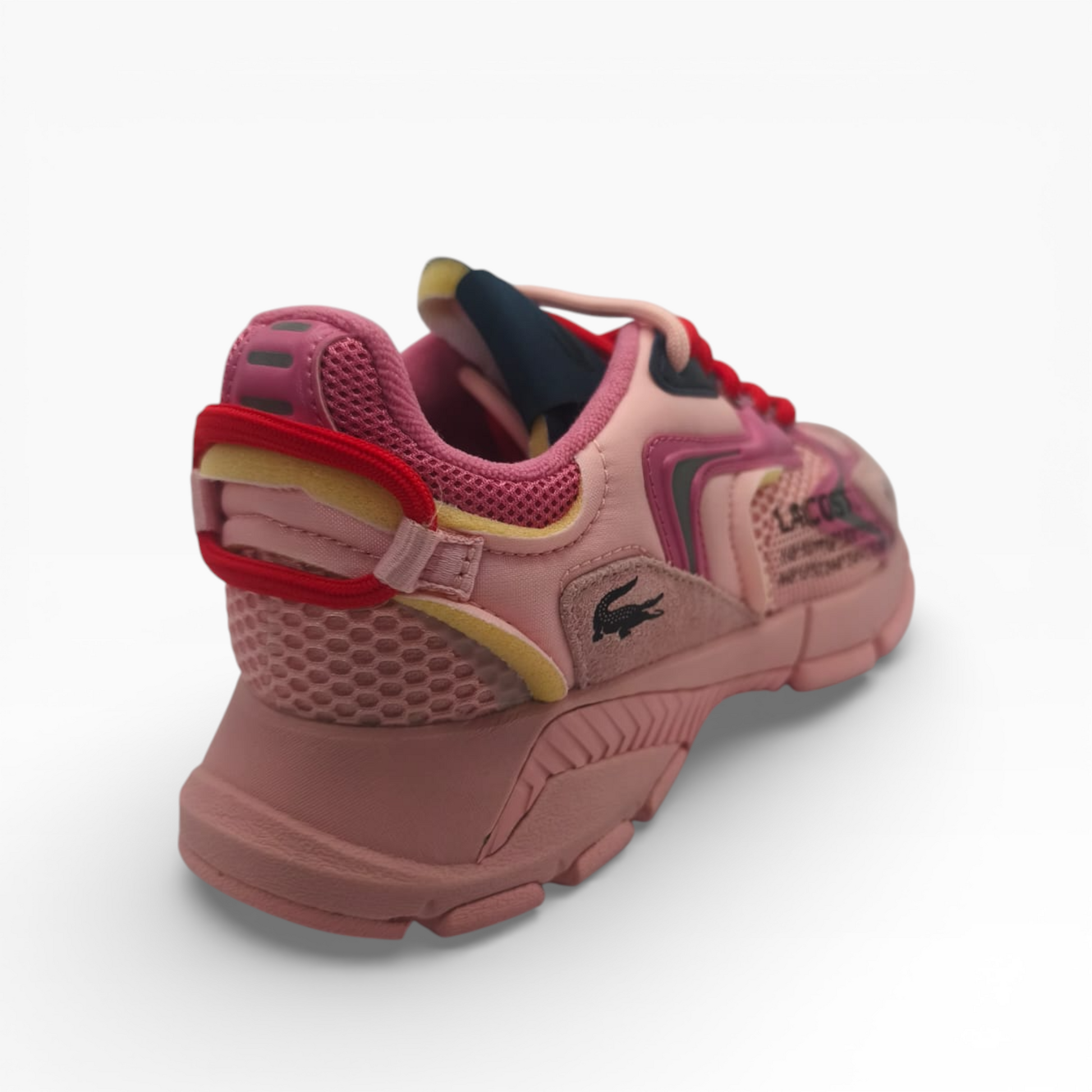 Baskets Lacoste roses pour femme, logo crocodile, semelle épaisse, LA CHAUSSURERIE