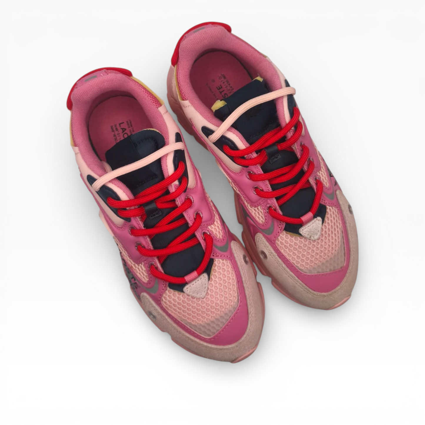Chaussures de sport roses et rouges pour femme, design moderne, LA CHAUSSURERIE