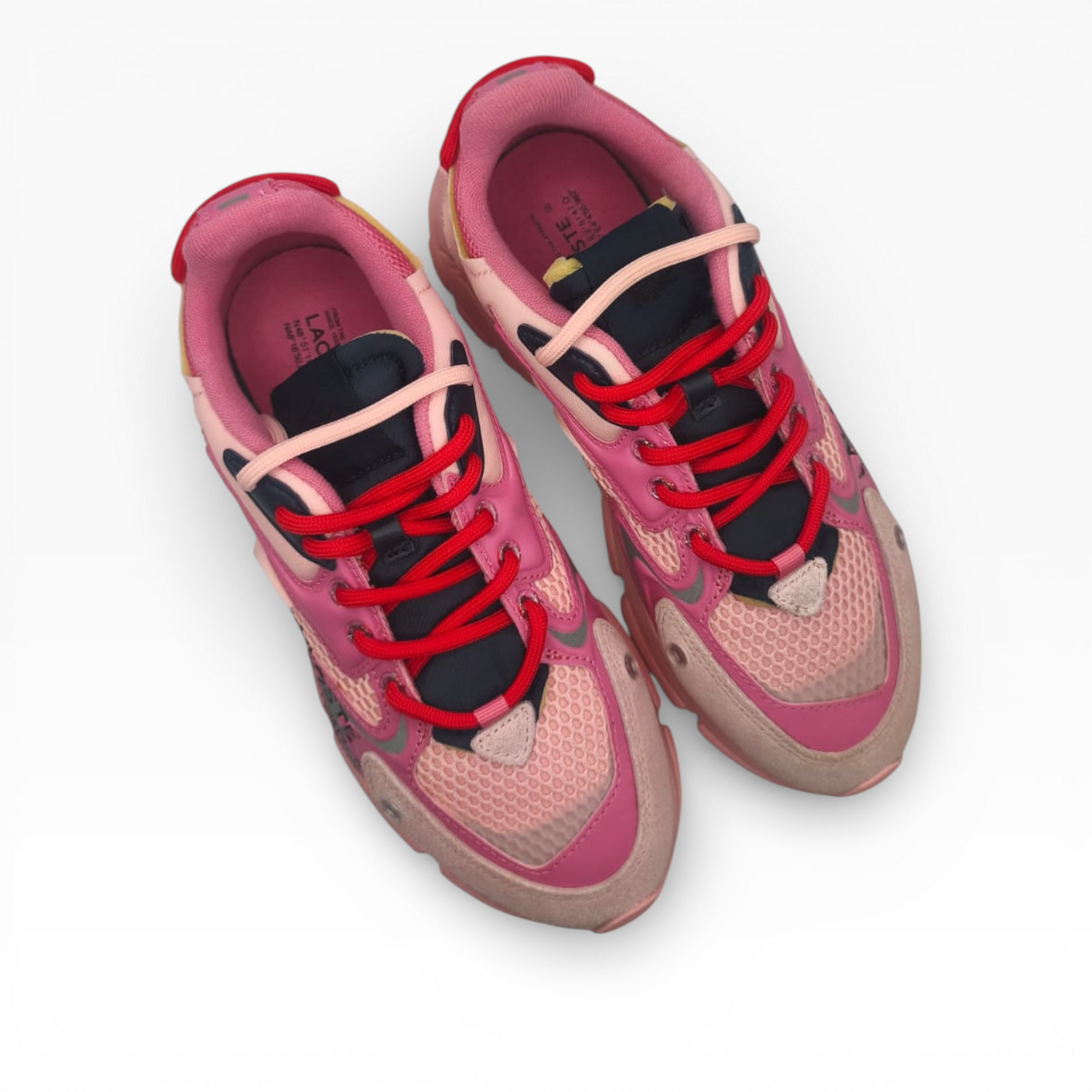 Chaussures de sport roses et rouges pour femme, design moderne, LA CHAUSSURERIE
