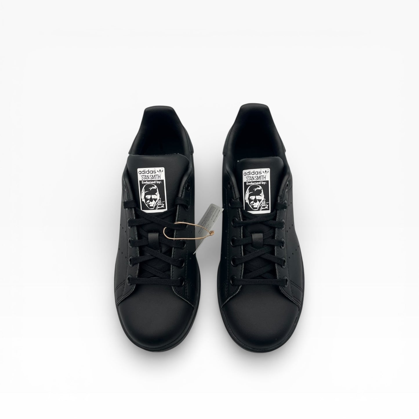 adidas Stan Smith noire, baskets en cuir noir, vue du dessus, LA CHAUSSURERIE