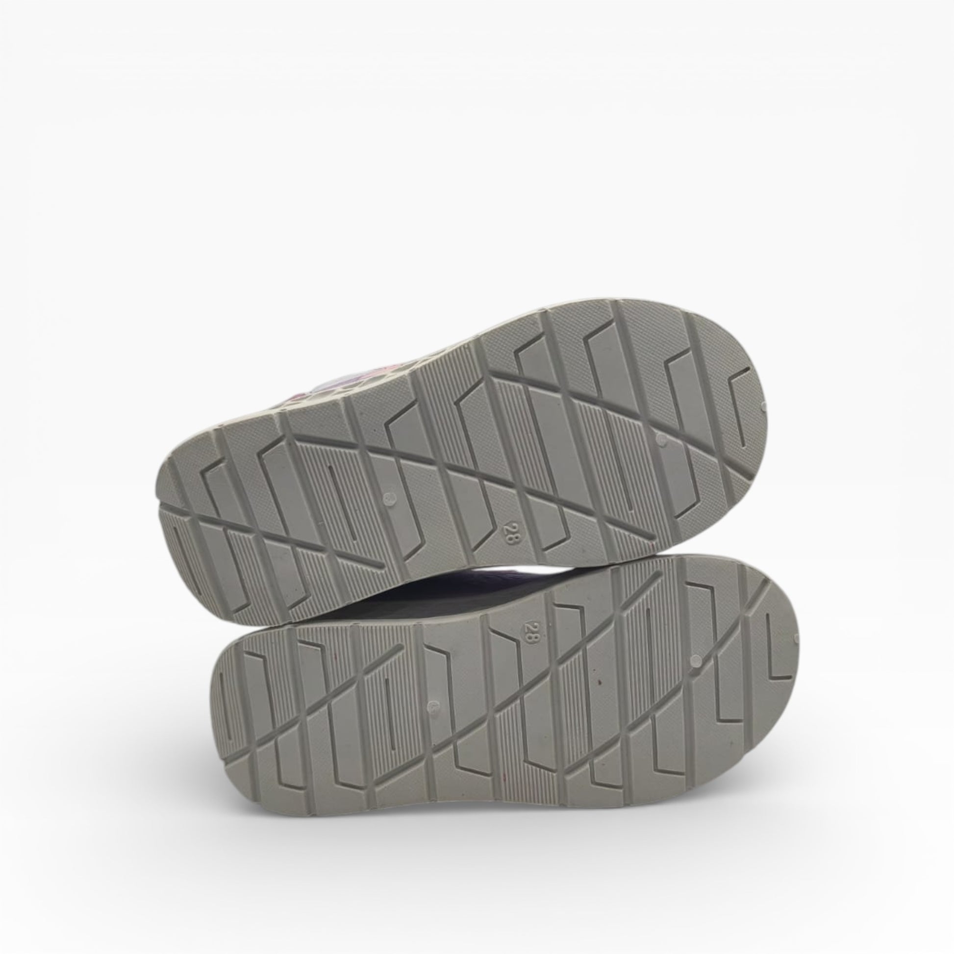 Semelles de basket fille La Reine des Neiges Elsa Anna taille 28, vues de dessous, LA CHAUSSURERIE