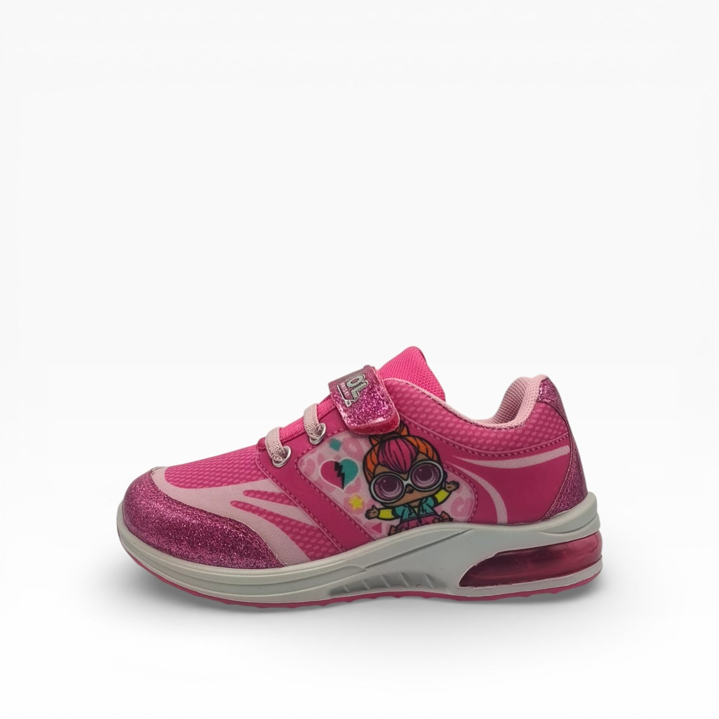 basket fille rose LOL Surprise lumineuse pailletée, motif personnage, LA CHAUSSURERIE