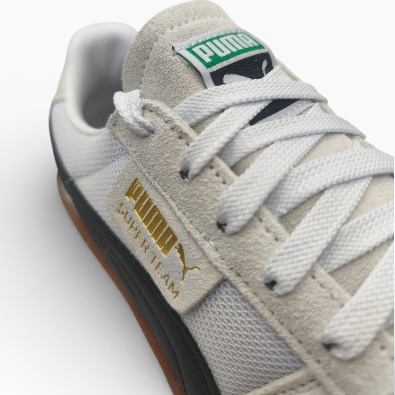 Basket Puma Super Team OG gris daim, semelle gomme, vue détaillée, LA CHAUSSURERIE