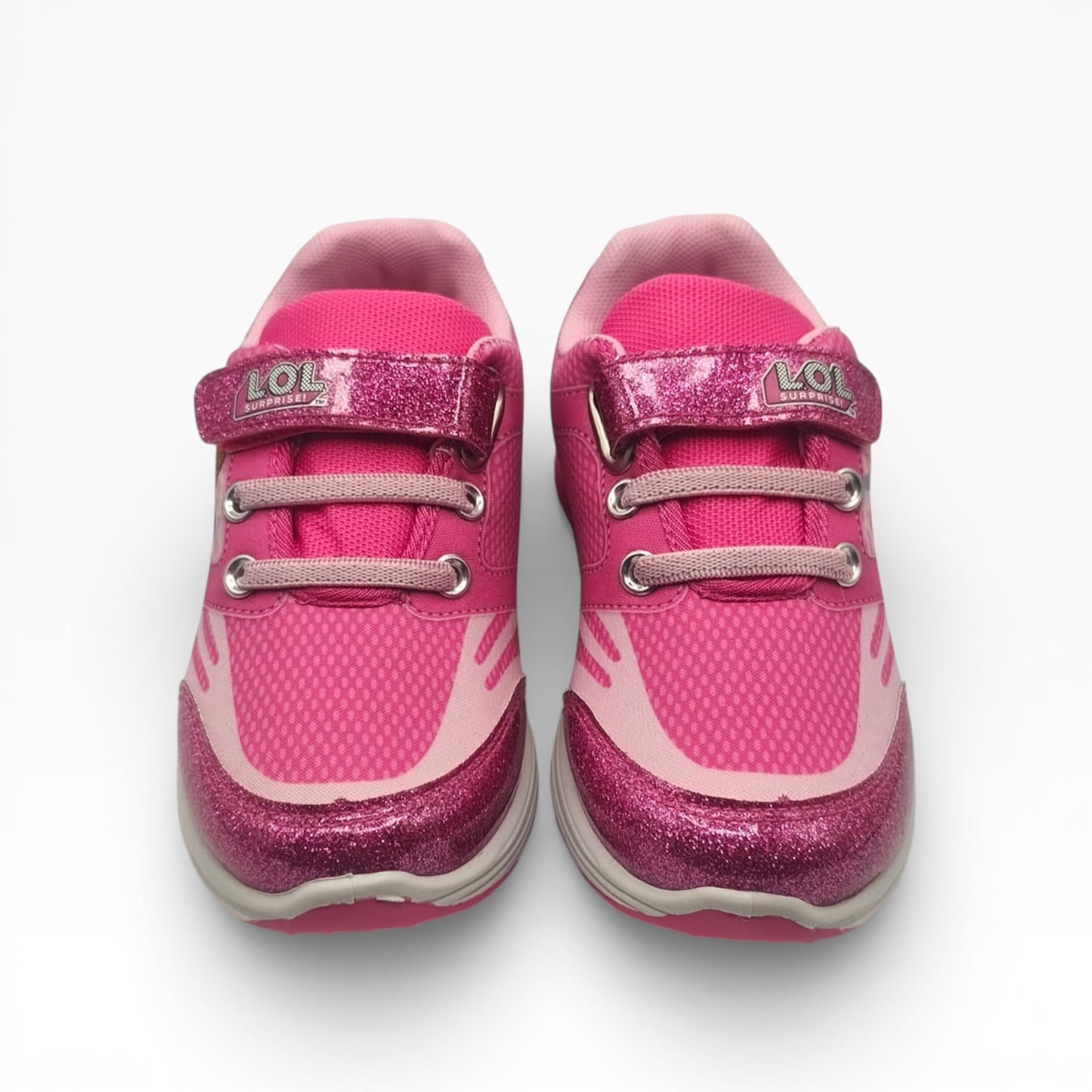 Baskets lumineuses fille rose LOL Surprise pailletées, vue de face, LA CHAUSSURERIE