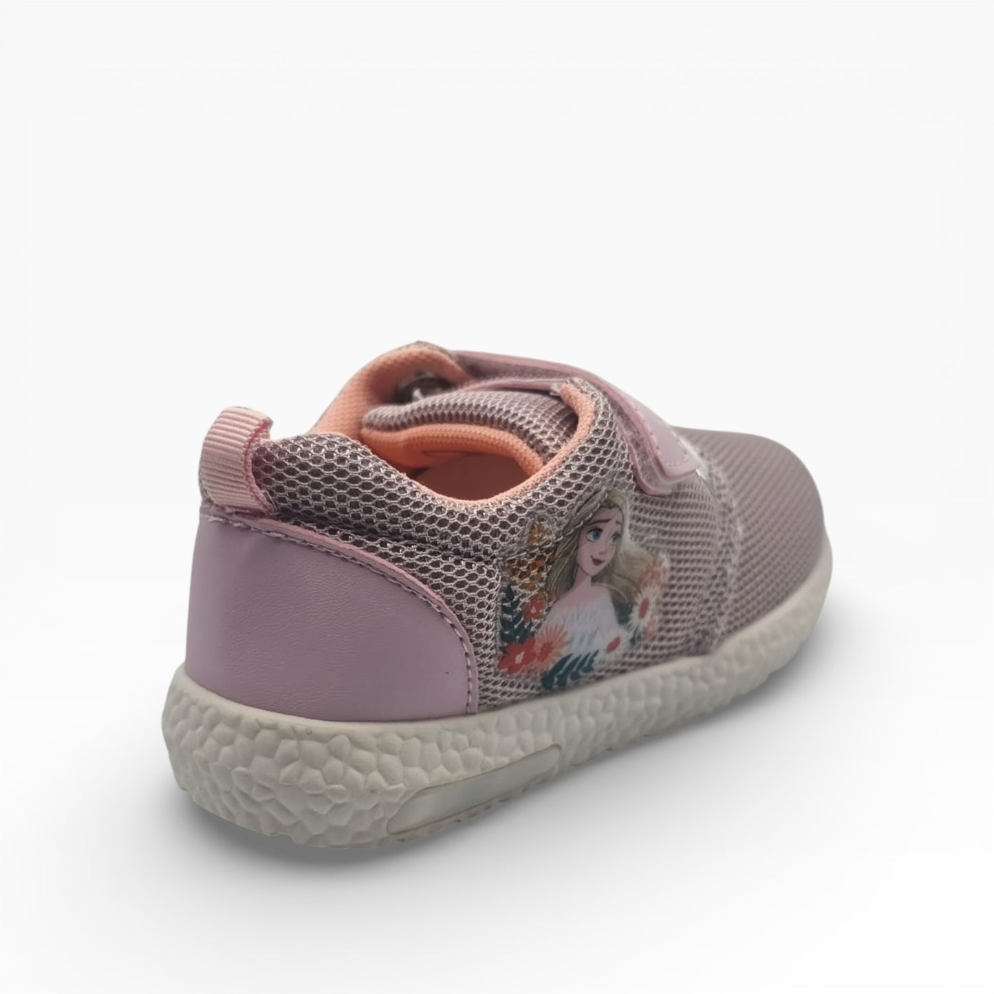 Baskets enfants rose Reine des Neiges avec lumières, semelle blanche, LA CHAUSSURERIE