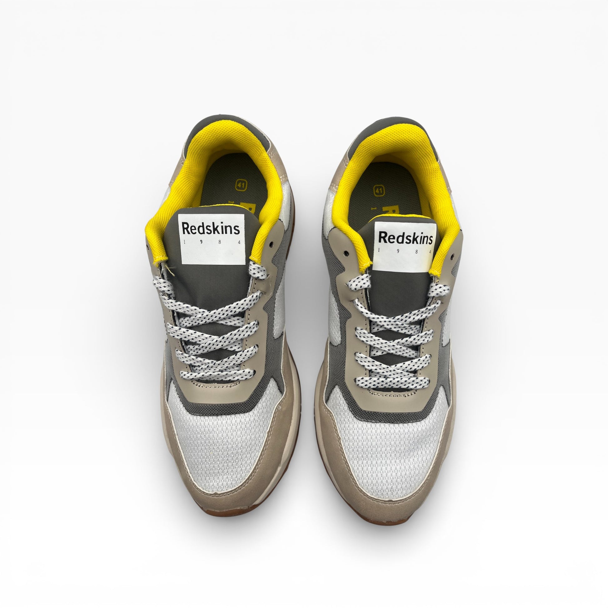 Baskets Redskins Manille homme gris et jaune, vue dessus, LA CHAUSSURERIE