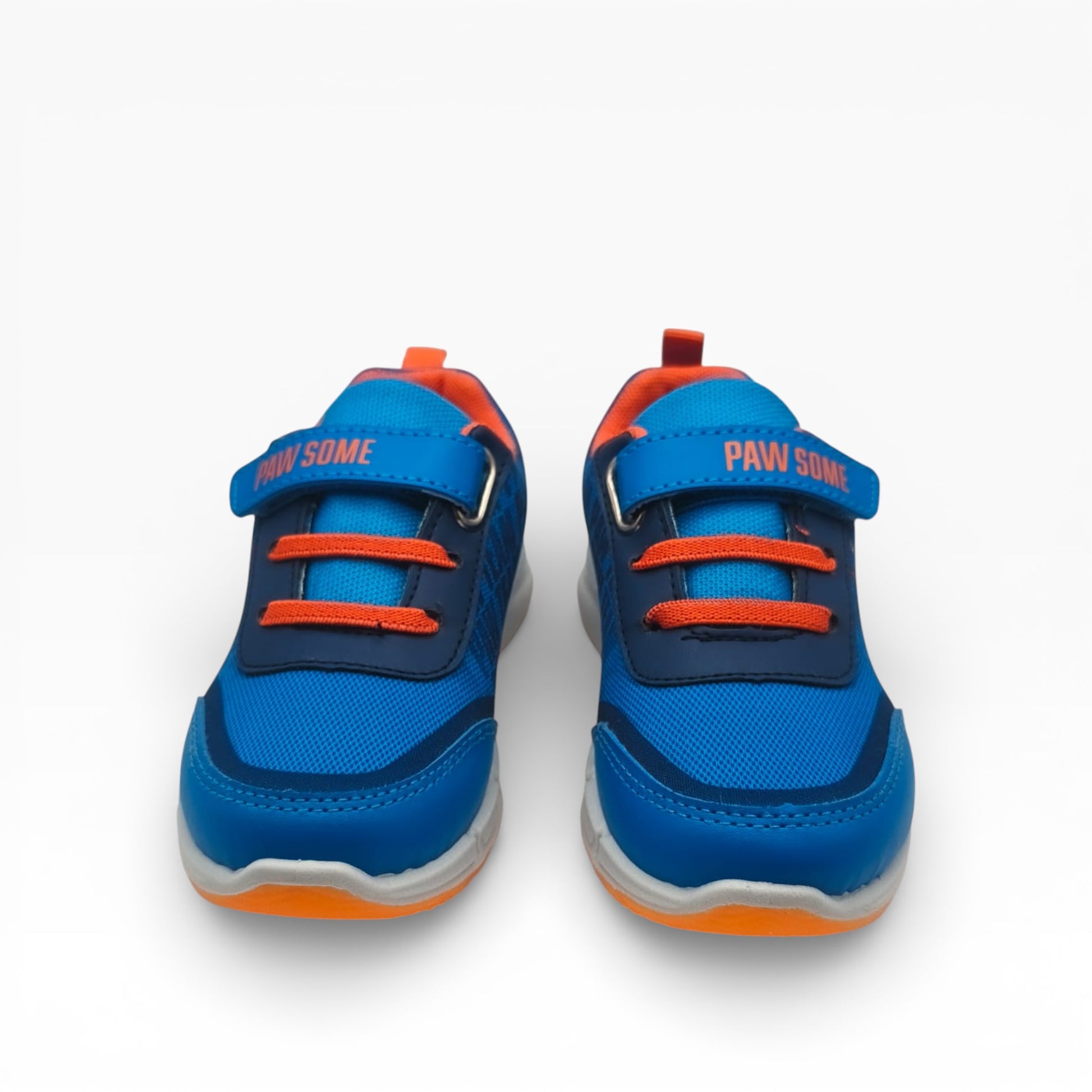 Baskets enfant bleues et orange à scratch Pat' Patrouille, vue dessus, LA CHAUSSURERIE