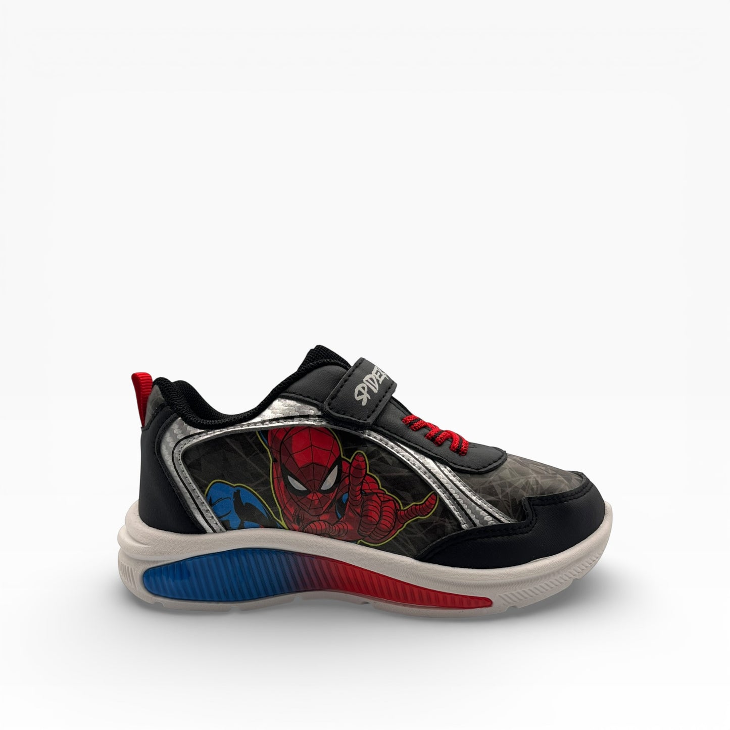 Baskets Lumineuses Marvel Spiderman – Noir & Rouge – Semelle LED Multicolore