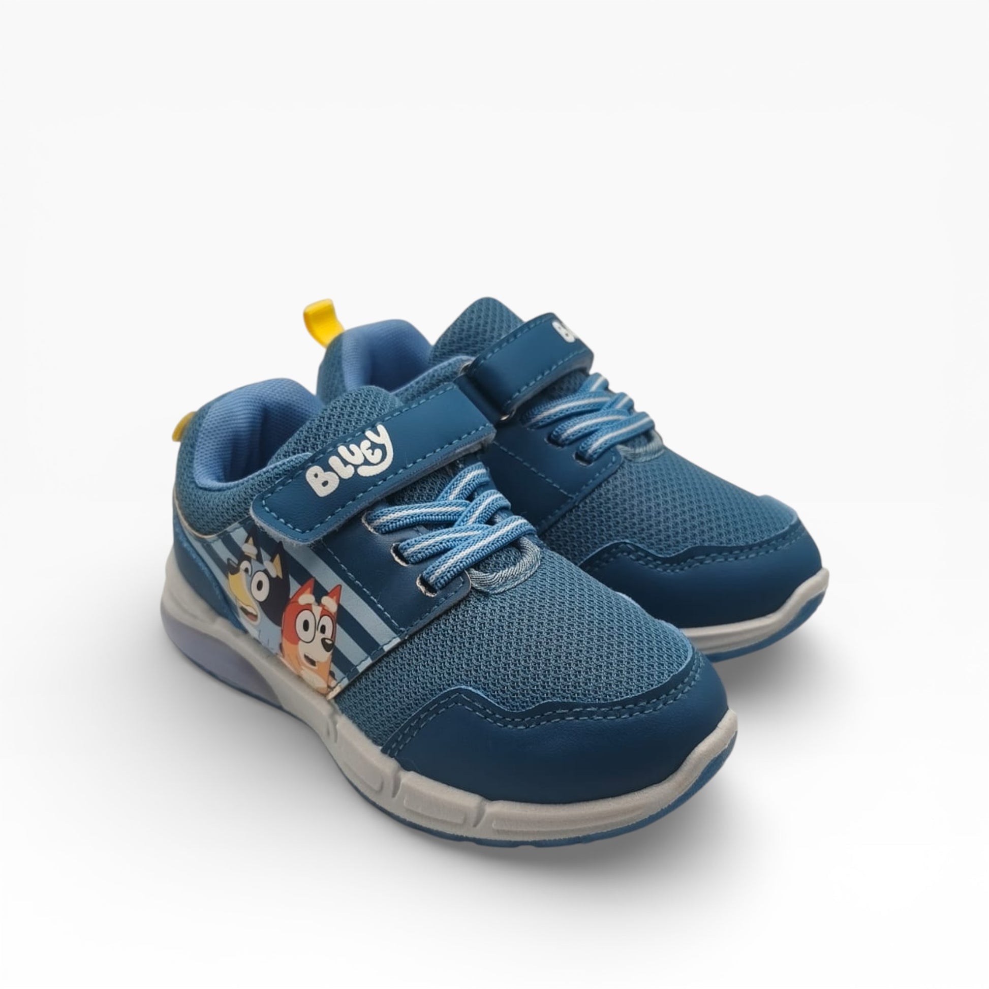 Paire de chaussures de sport enfant bleues Bluey, motif personnages, LA CHAUSSURERIE