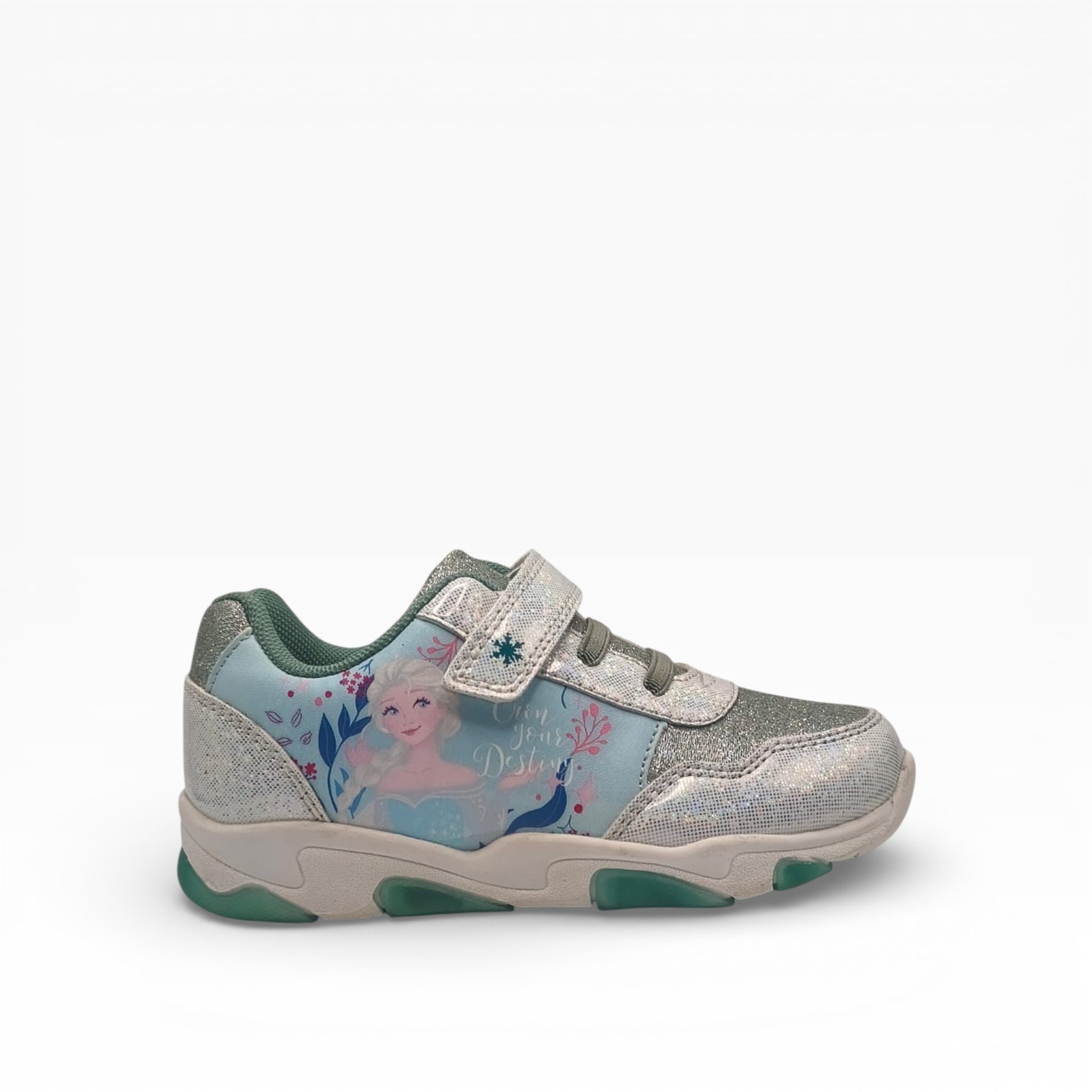 Chaussure de sport fille argentée Elsa La Reine des Neiges, décor LA CHAUSSURERIE