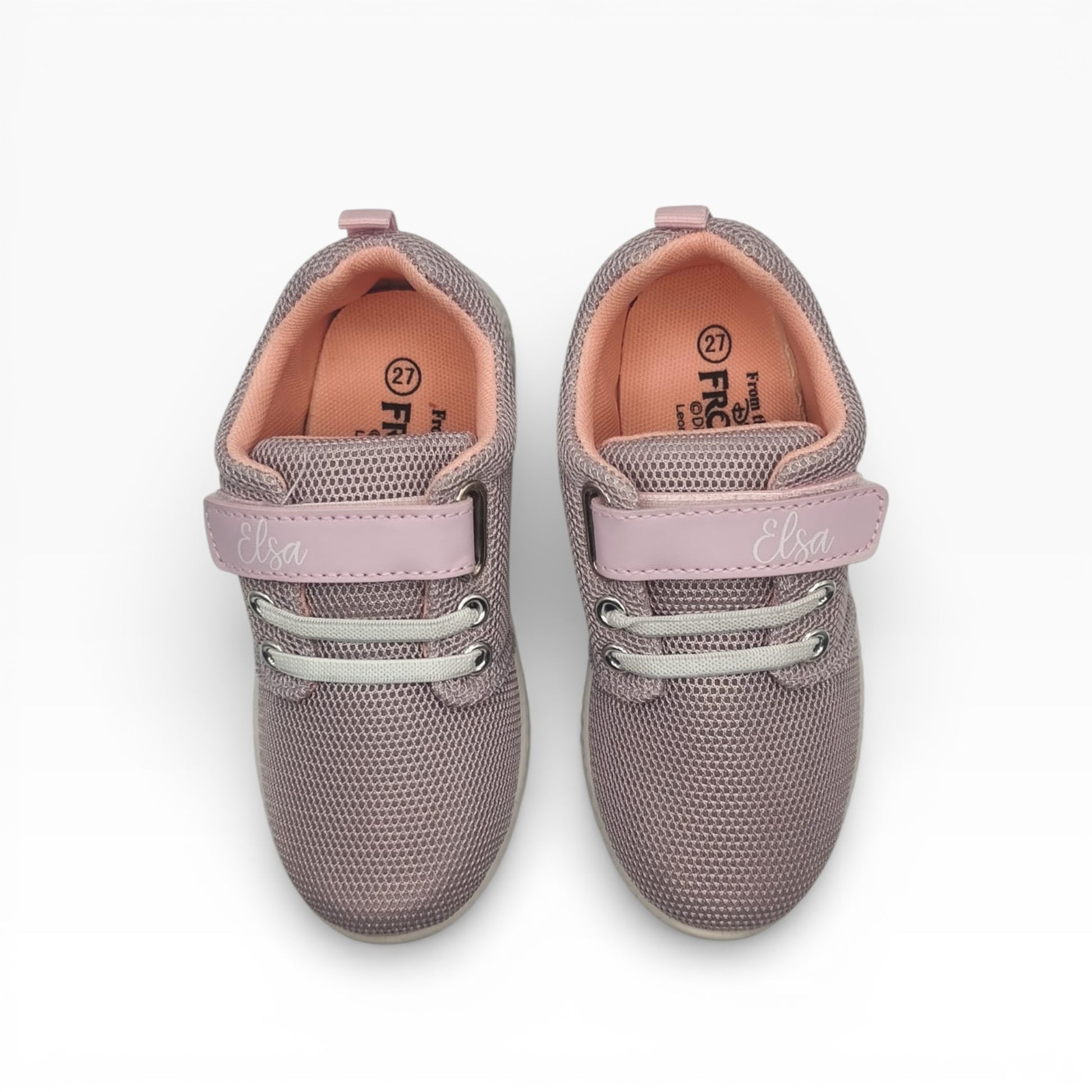 Paire de chaussures enfant fille Reine des Neiges Elsa, semelle intérieure rose, LA CHAUSSURERIE