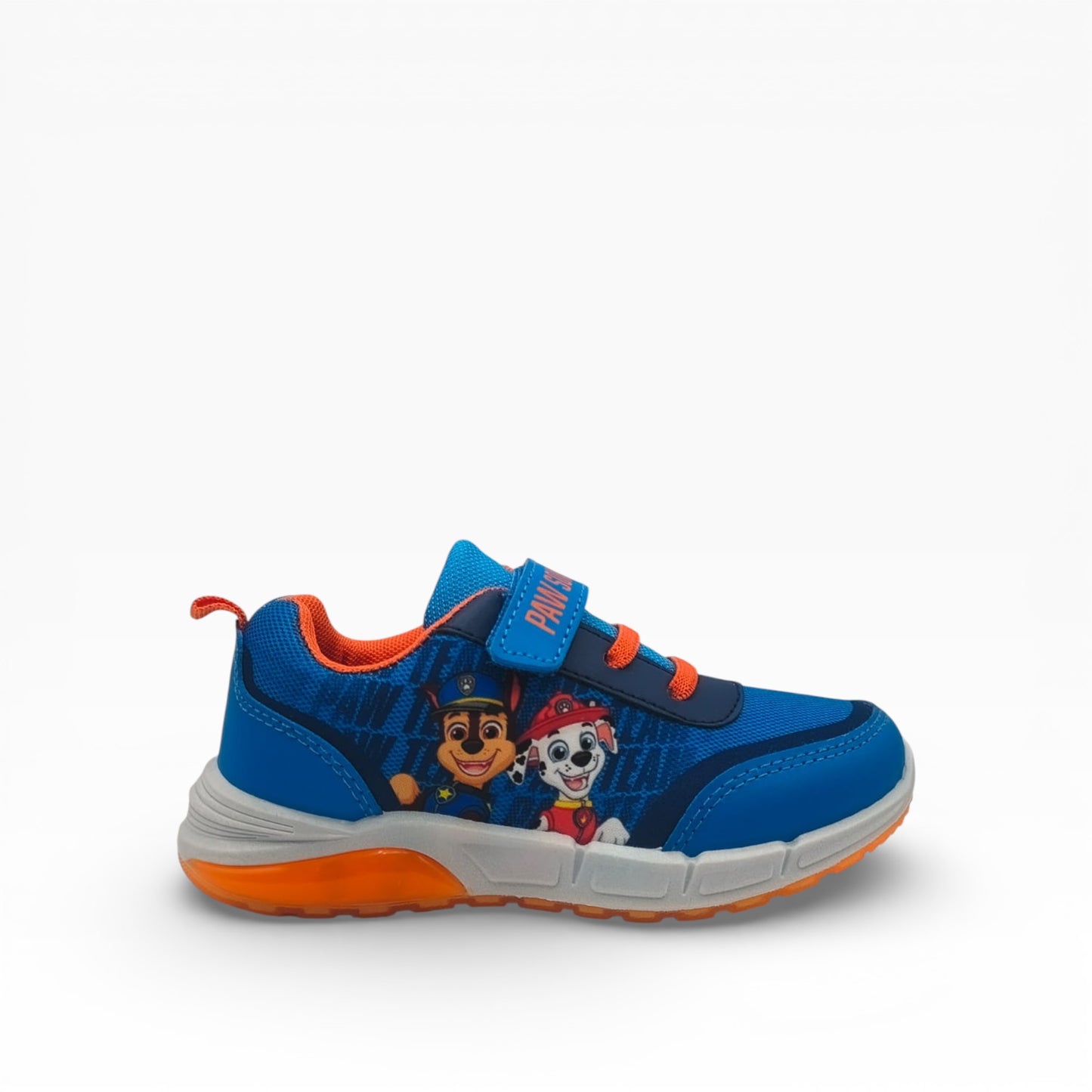 Sneaker enfant bleu Pat' Patrouille avec lacets et illustrations, LA CHAUSSURERIE