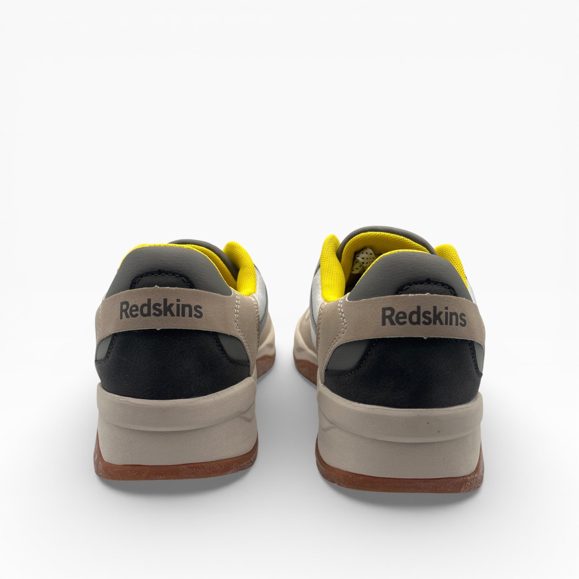 Baskets Redskins Manille homme, talon beige et noir, doublure jaune, LA CHAUSSURERIE
